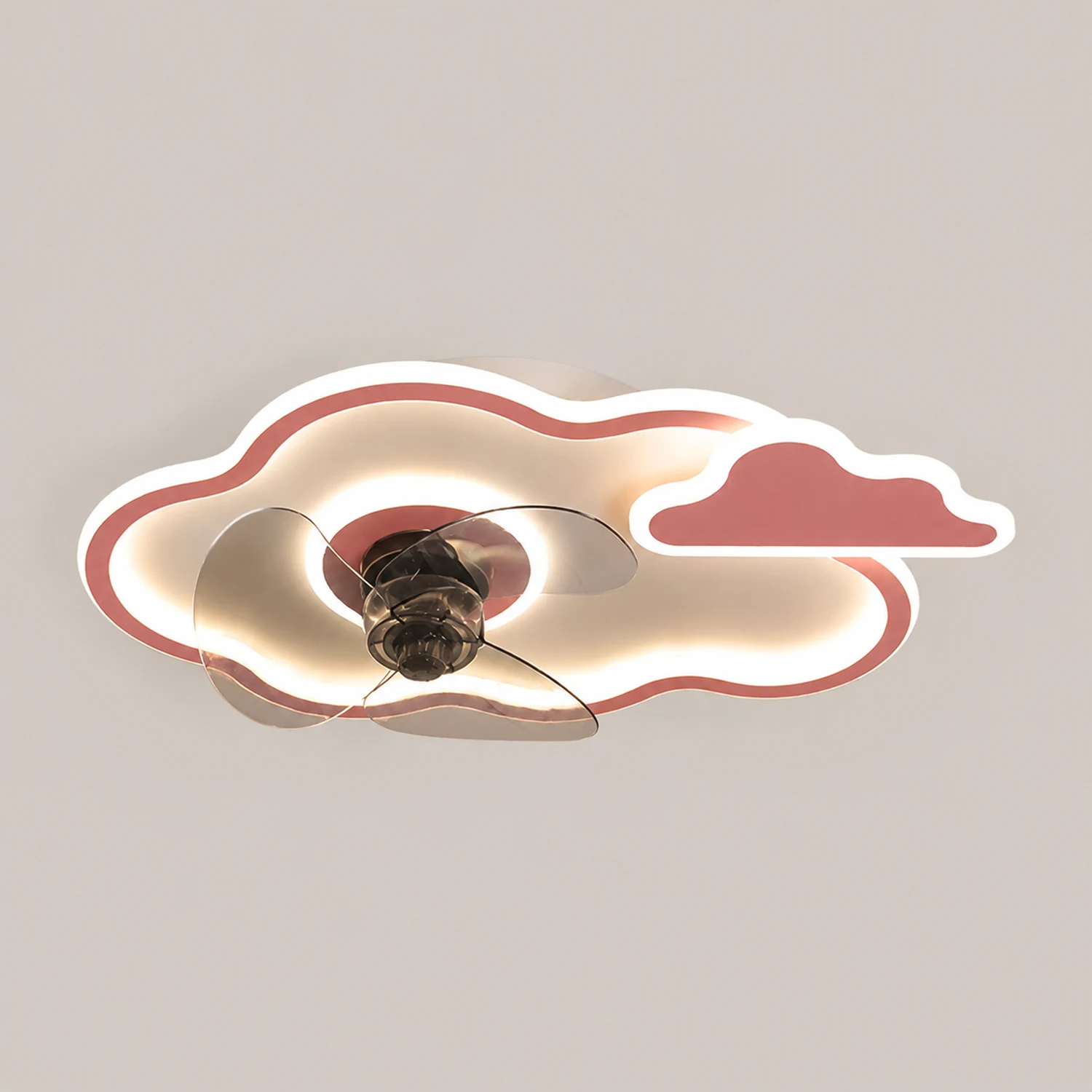 Minori Deckenventilator mit Beleuchtung Wolke & Stern, 3 Farben, ∅52/57CM - Lumpaz
