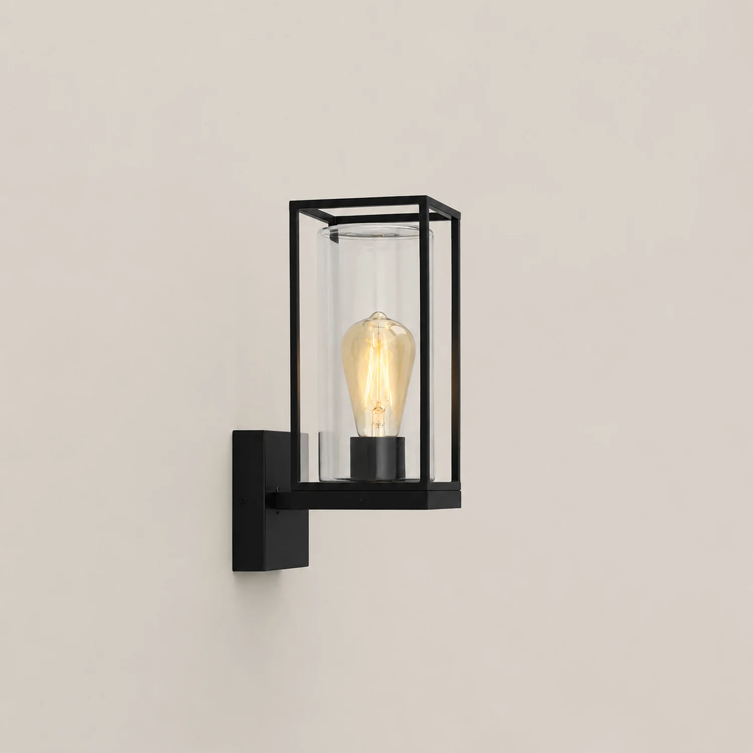 Alessio Rechteck Außenwandleuchte Schwarz, 1/2 flammig, 26/31/39CM Lang - Lumpaz
