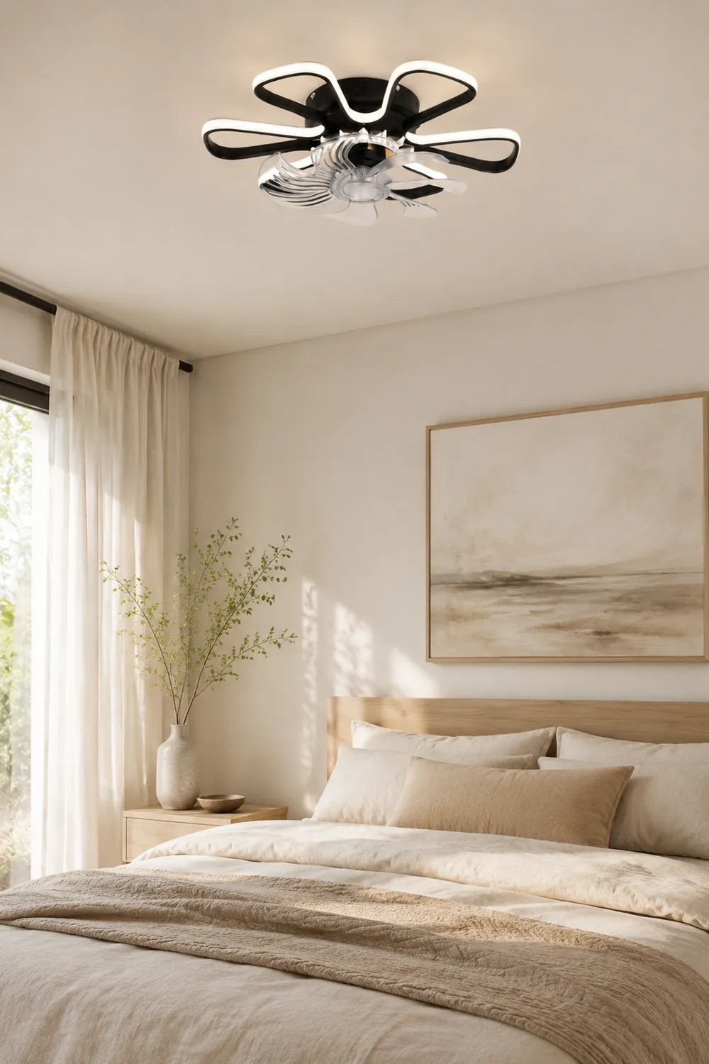 Hana Deckenventilator mit Beleuchtung, 3 Farben, ∅50CM - Lumpaz