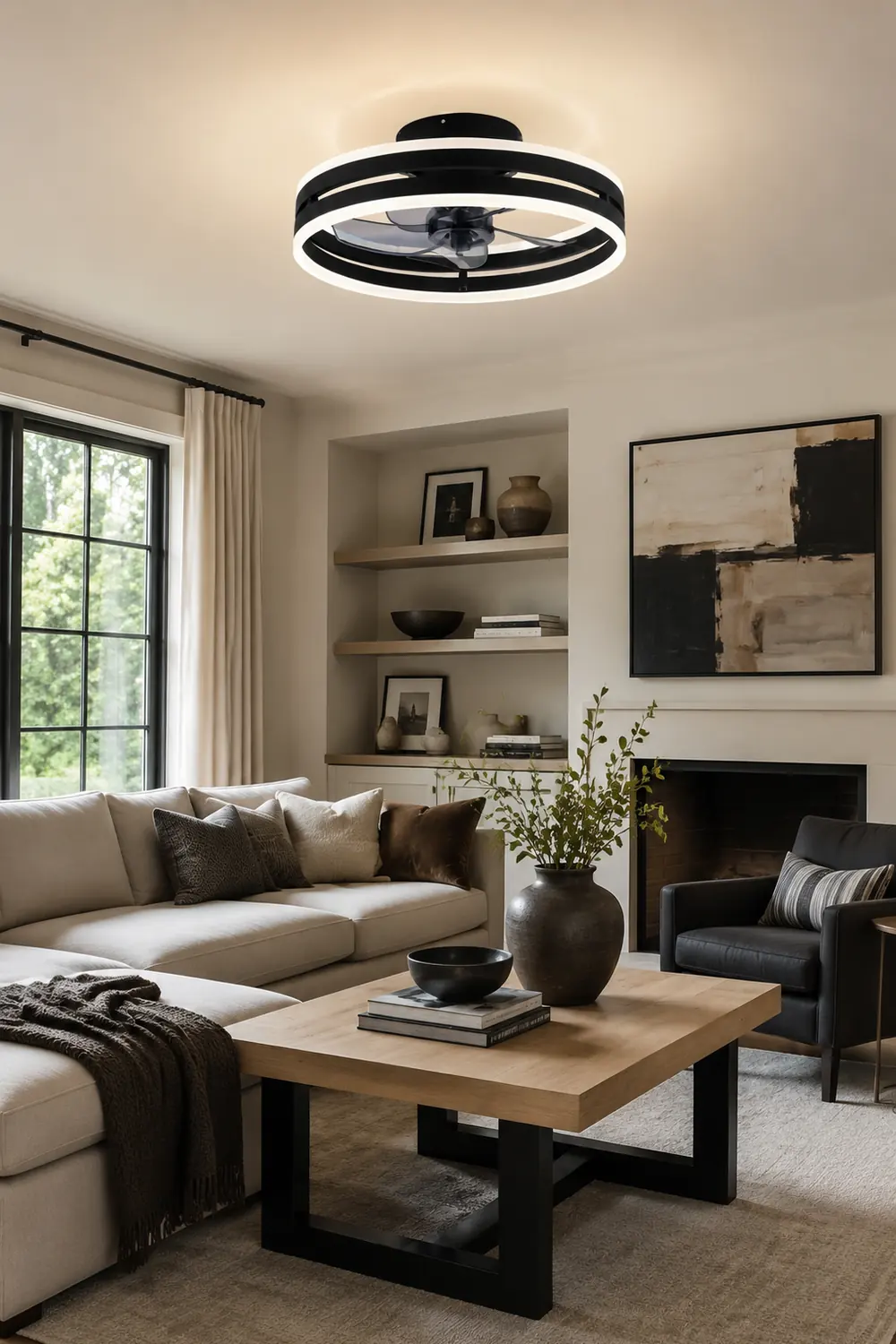 Alessio Deckenventilator mit Beleuchtung Doppel-Layer, 2 Farben, ∅40/50CM - Lumpaz