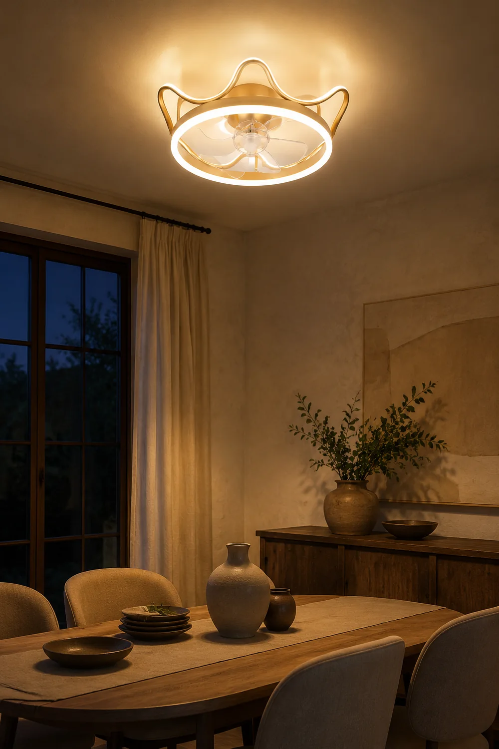 Kelley Deckenventilator mit Beleuchtung Krone, ∅50CM - Lumpaz