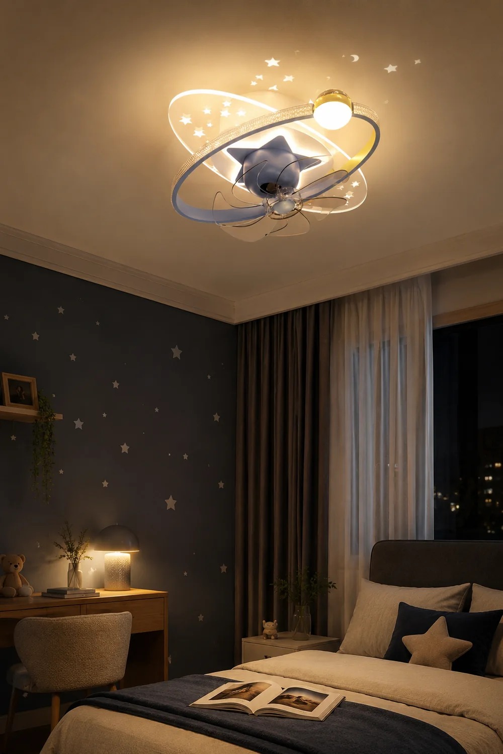 Minori Deckenventilator mit Beleuchtung, 4 Farben, ∅55CM - Lumpaz