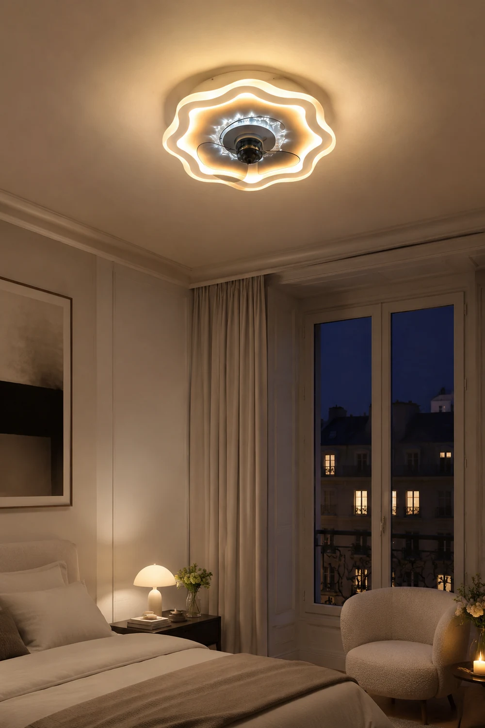 Morandi Deckenventilator mit Beleuchtung, 5 Farben, ∅50CM - Lumpaz