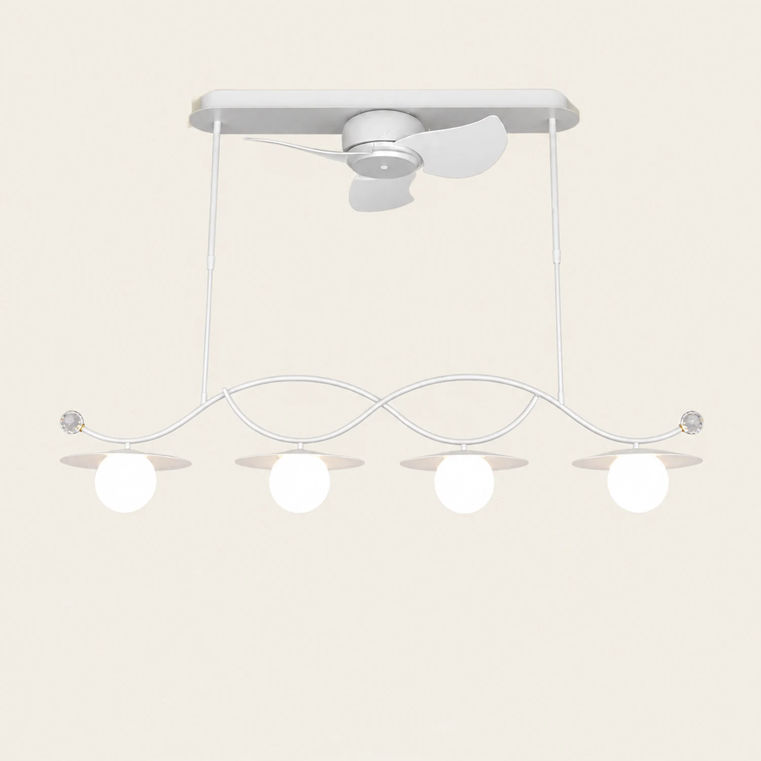 Carins Deckenventilator mit Beleuchtung Weiß, 2 Stile, ∅100/120CM - Lumpaz