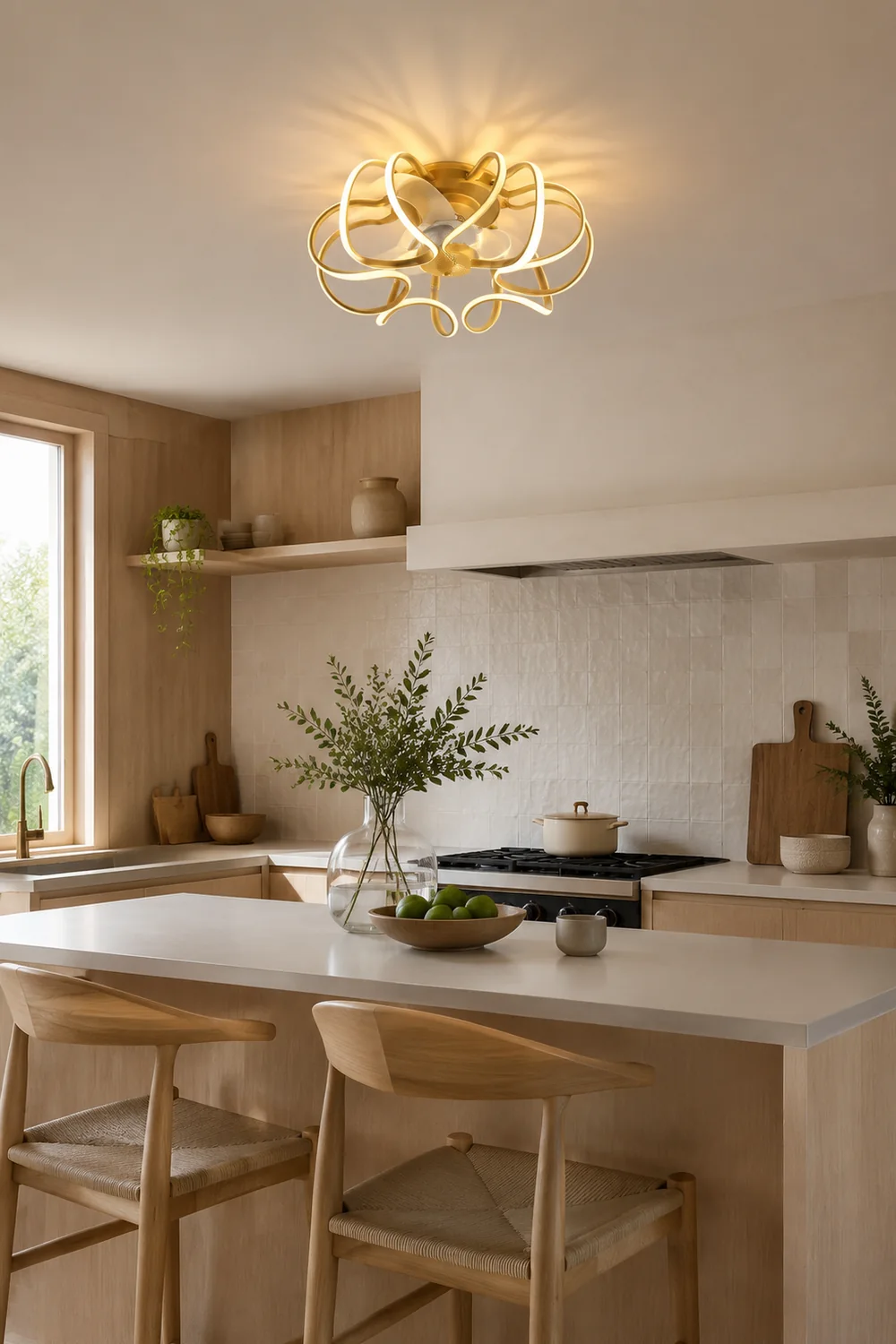 Lacey Deckenventilator mit Beleuchtung Gold, ∅50CM - Lumpaz