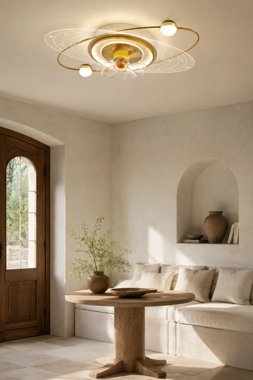 Madina Deckenventilator mit Beleuchtung, 3 Stile, ∅55/60CM - Lumpaz