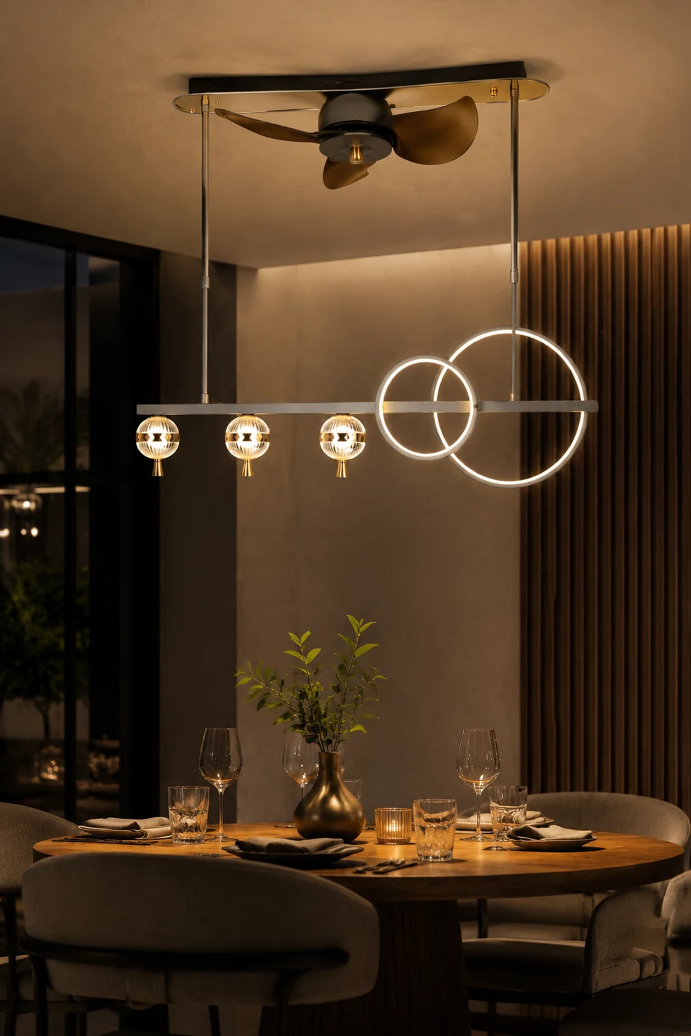 Madina Deckenventilator mit Beleuchtung Aluminium & Metall, ∅110CM - Lumpaz