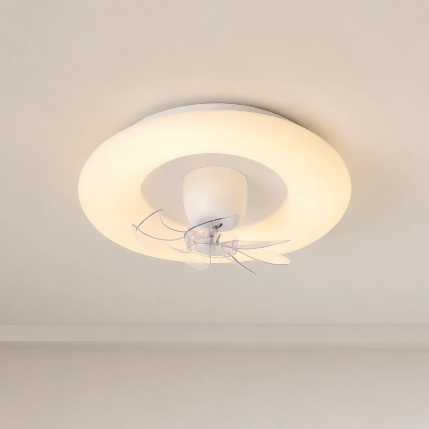 Minori Deckenventilator mit Beleuchtung Weiß, 4 Stile, ∅48/50CM - Lumpaz