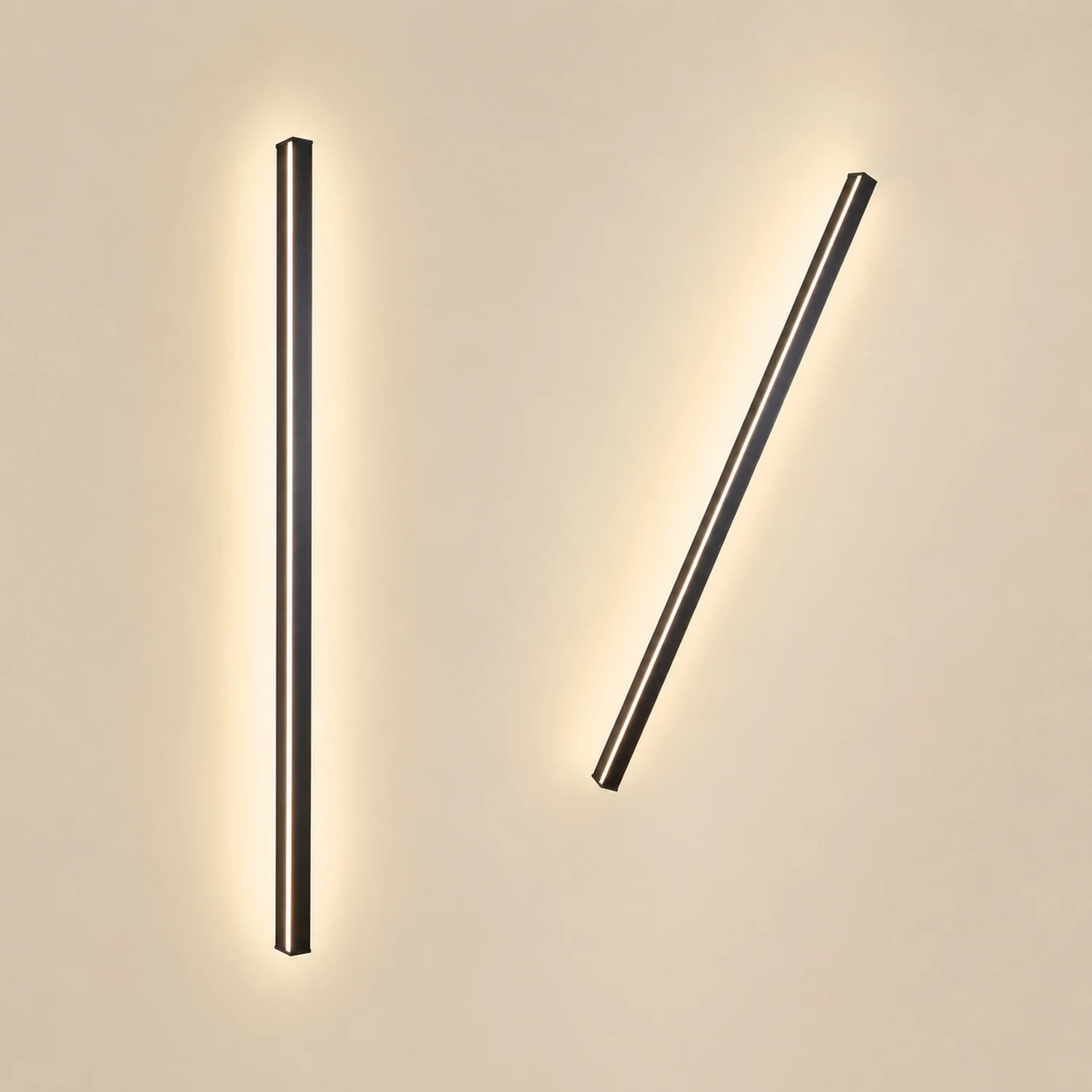 Edge Bar Spiegelfront Wandleuchte Schwarz，61CM/80CM/99CM/119CM lang - Lumpaz