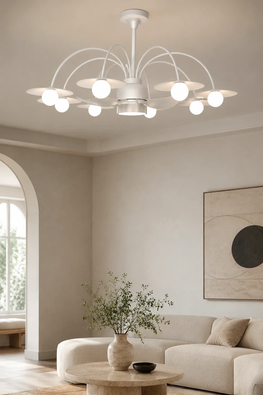 Carins Deckenventilator mit Beleuchtung Aluminium & Metall, ∅110CM - Lumpaz