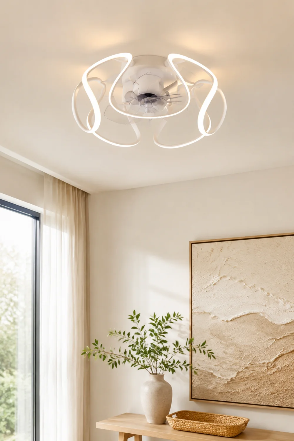 Lacey Basis Deckenventilator mit Beleuchtung, 3 Farben, ∅50CM - Lumpaz