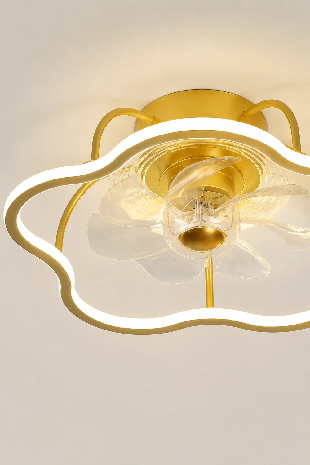 Kelley Deckenventilator mit Beleuchtung Blume Gold, ∅50CM - Lumpaz