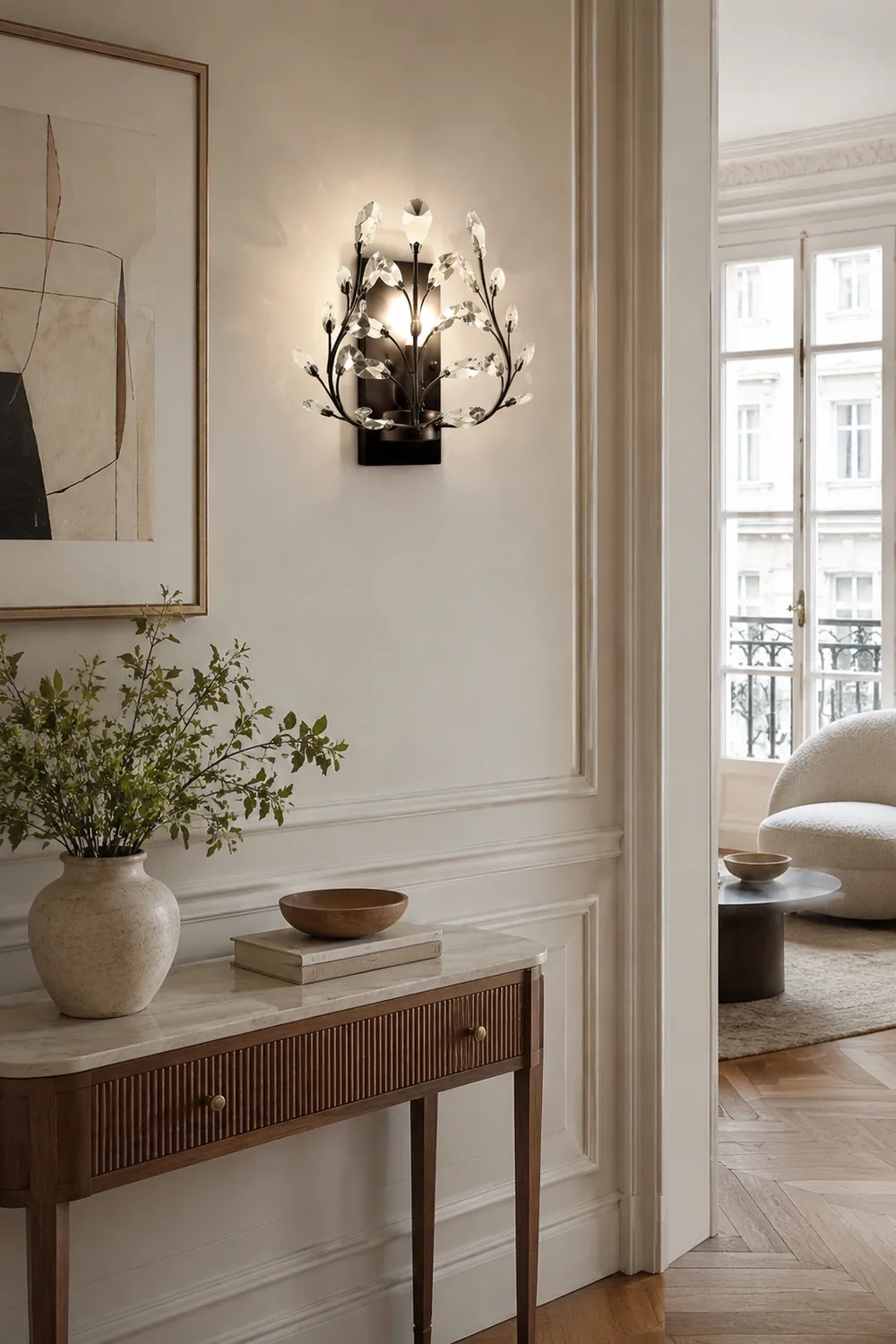 Einkopf-Kristall-Wandlampe, europäisch, für Wohnzimmer, Schlafzimmer, Nachttisch - Lumpaz