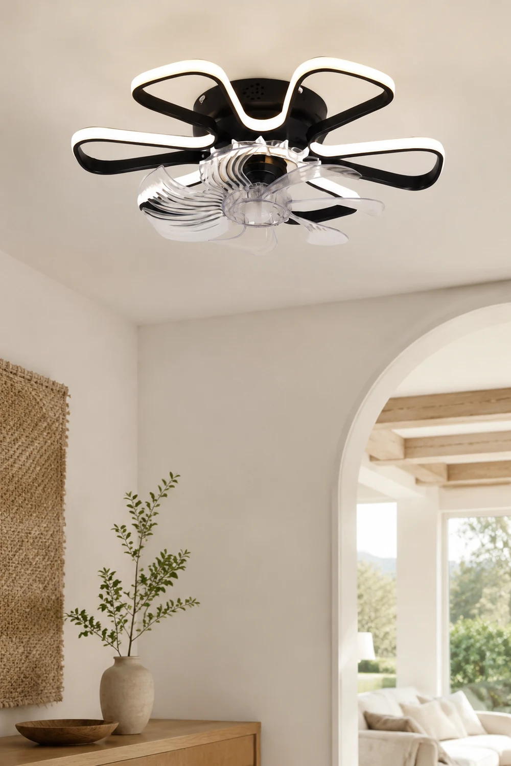 Hana Deckenventilator mit Beleuchtung, 3 Farben, ∅50CM - Lumpaz
