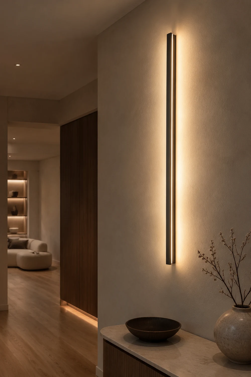 Edge Bar Spiegelfront Wandleuchte Schwarz，61CM/80CM/99CM/119CM lang - Lumpaz