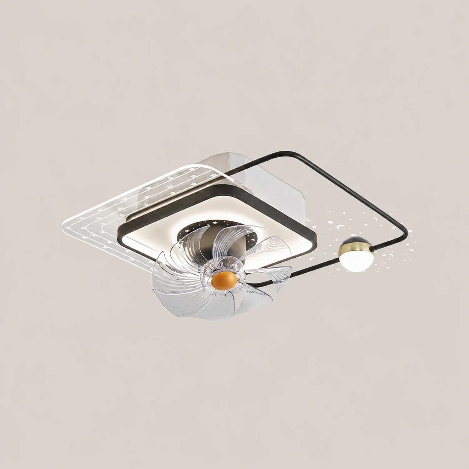 Madina Deckenventilator mit Beleuchtung, 3 Stile, ∅55/60CM - Lumpaz
