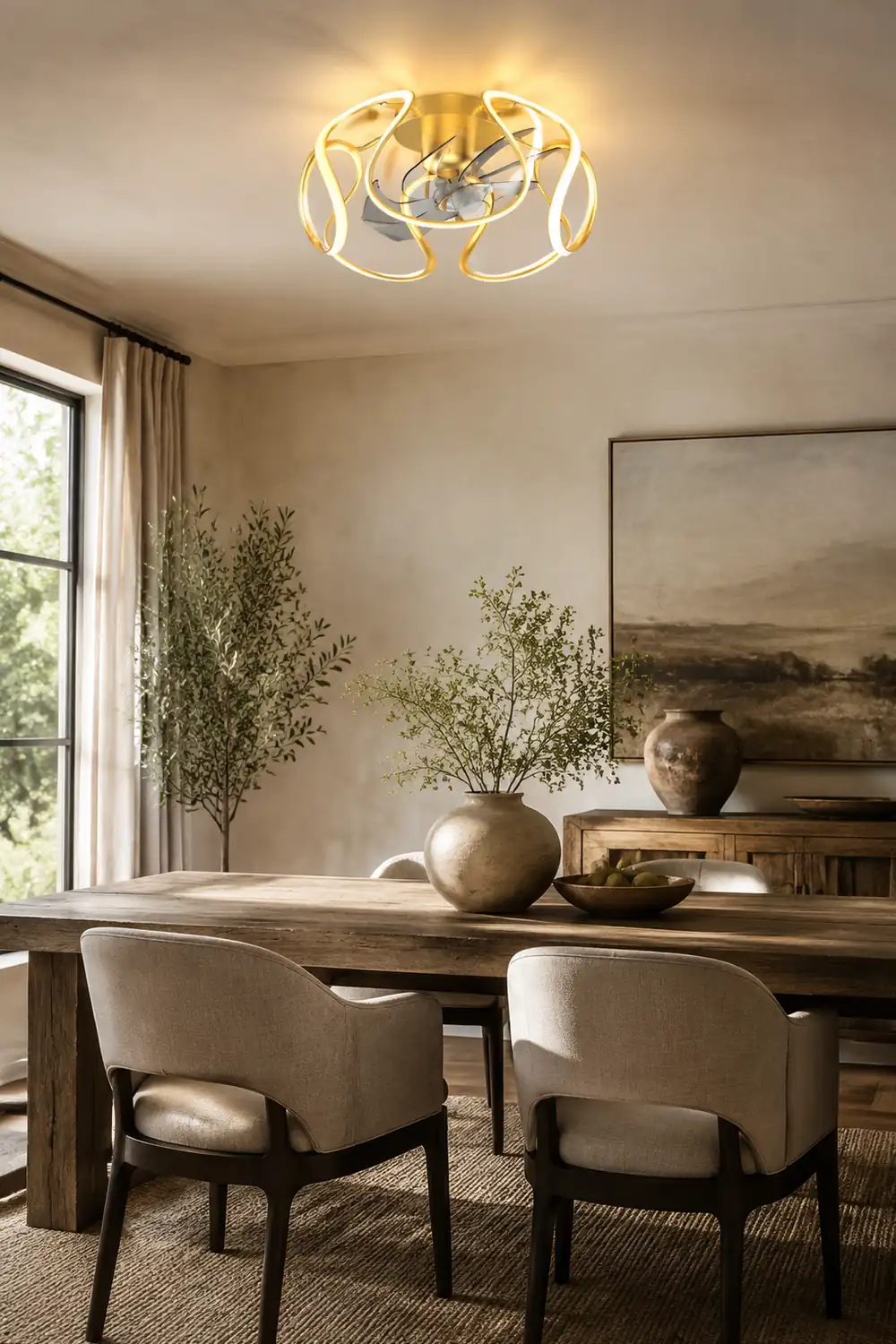 Lacey Deckenventilator mit Beleuchtung Gold, ∅50CM - Lumpaz