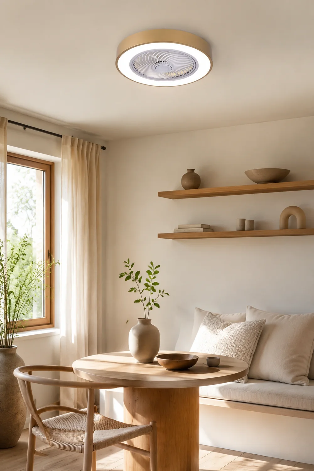Morandi Deckenventilator mit Beleuchtung Klare Blätter, 6 Farben, ∅51CM - Lumpaz