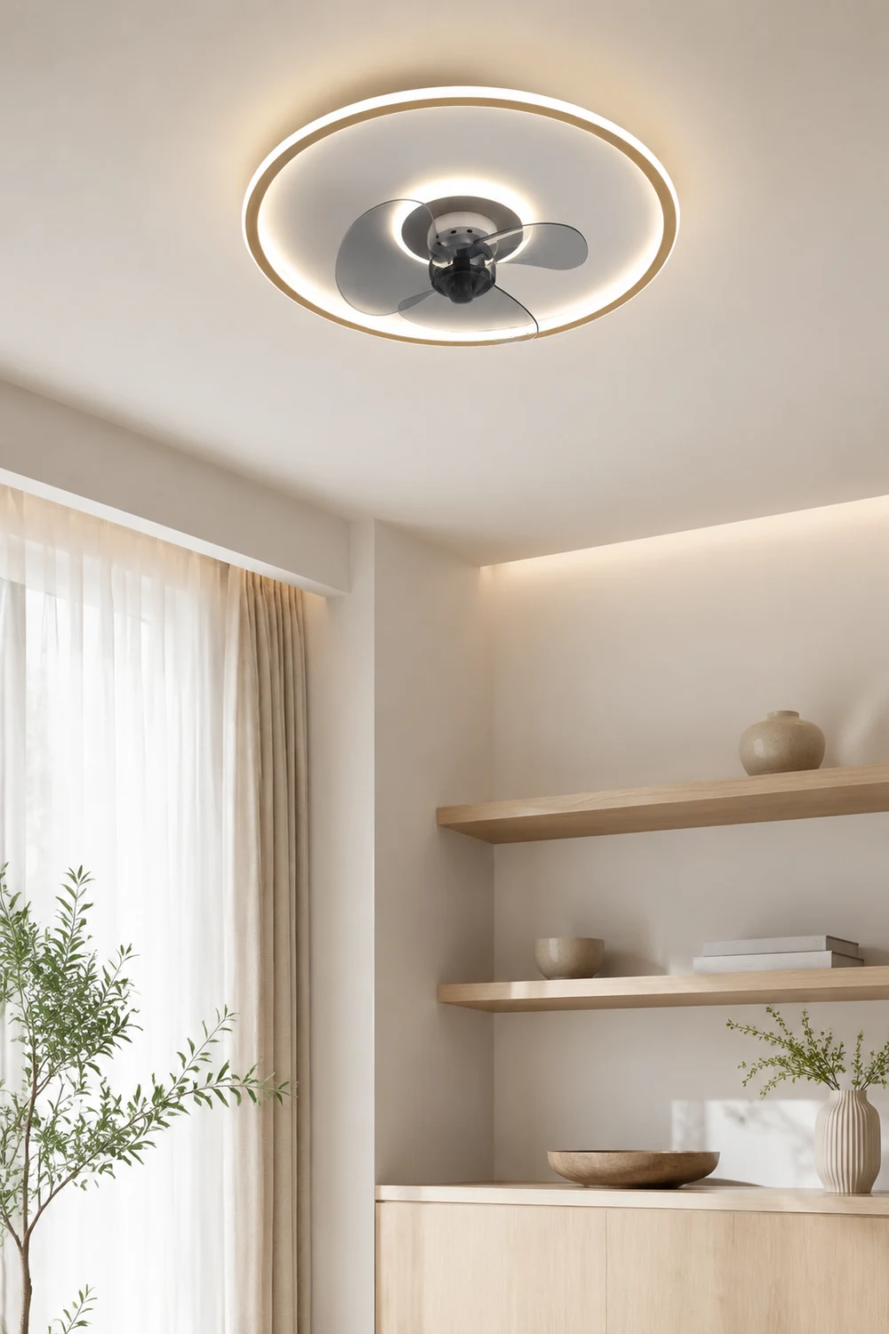 Morandi Deckenventilator mit Beleuchtung, 5 Farben, ∅40/50CM - Lumpaz
