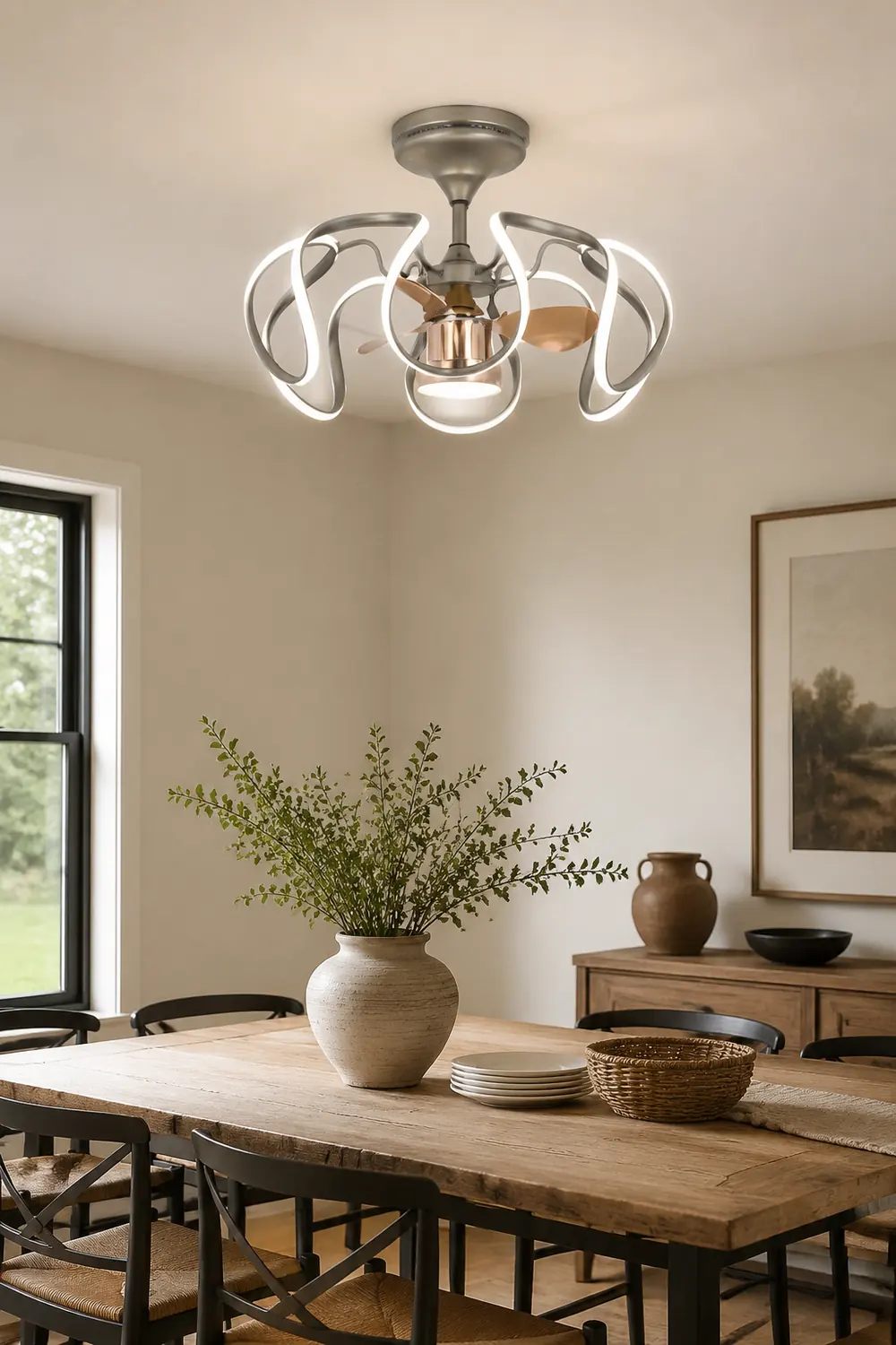 Lacey Deckenventilator mit Beleuchtung Grau & Weiß, 2 Stile, ∅65CM - Lumpaz