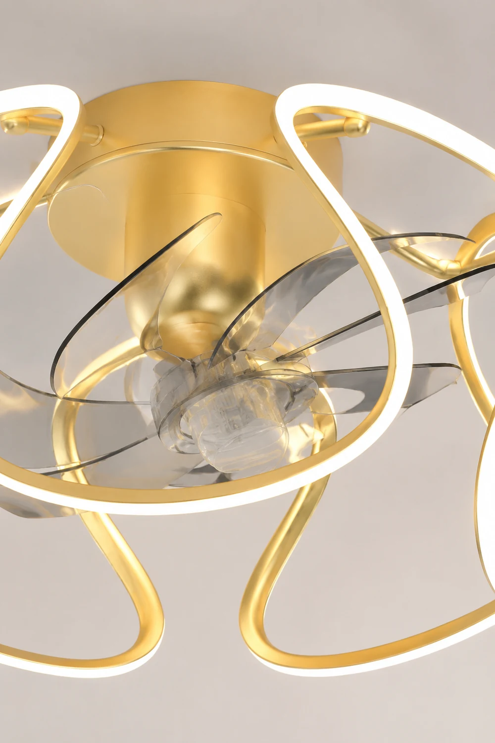 Lacey Deckenventilator mit Beleuchtung Gold, ∅50CM - Lumpaz