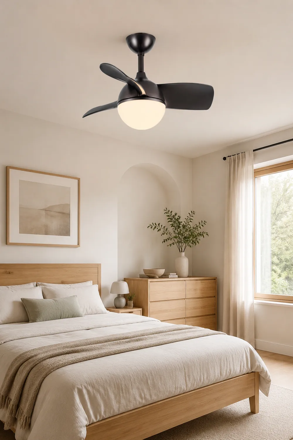 Morandi Deckenventilator mit Beleuchtung 3-Blatt, 3 Farben, ∅76cm - Lumpaz