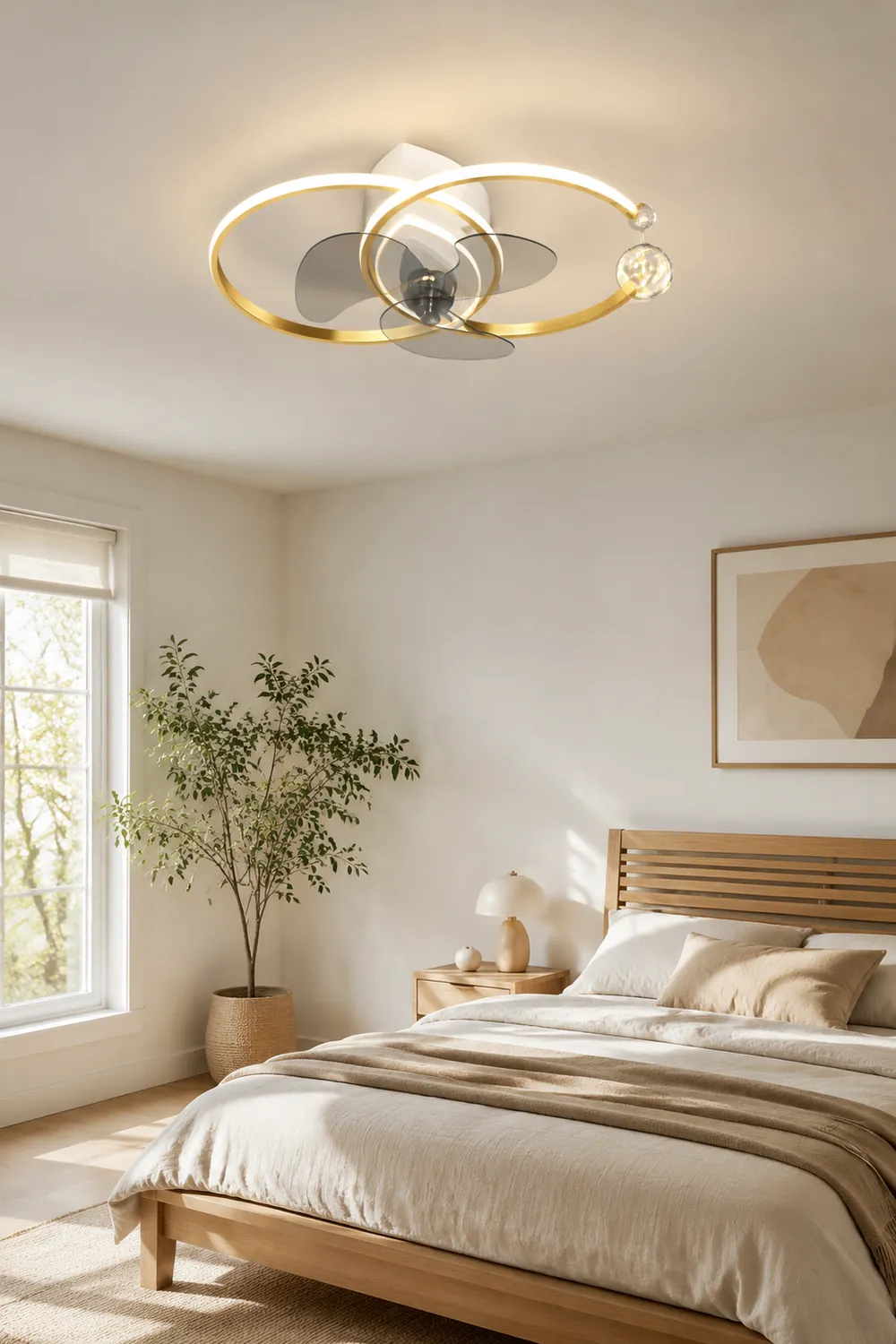 Arisha Deckenventilator mit Beleuchtung Doppel-C 3-Blatt, 2 Farben, ∅70CM - Lumpaz