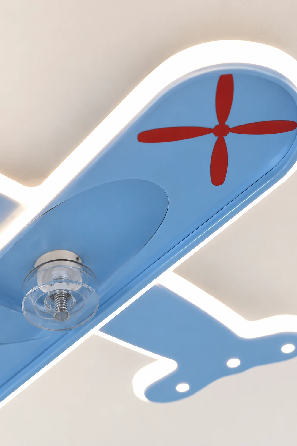 Minori Deckenventilator mit Beleuchtung Flugzeug Blau, 53CM Lang - Lumpaz