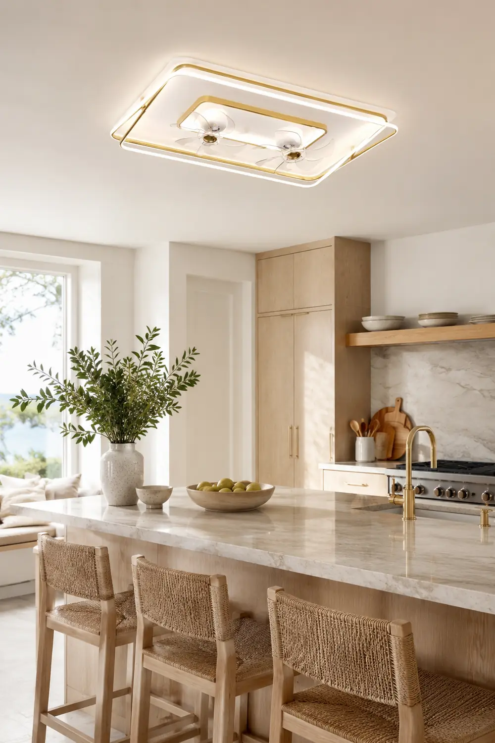 Kelley Deckenventilator mit Beleuchtung Gold, 5 Stile, ∅50/90/110CM - Lumpaz