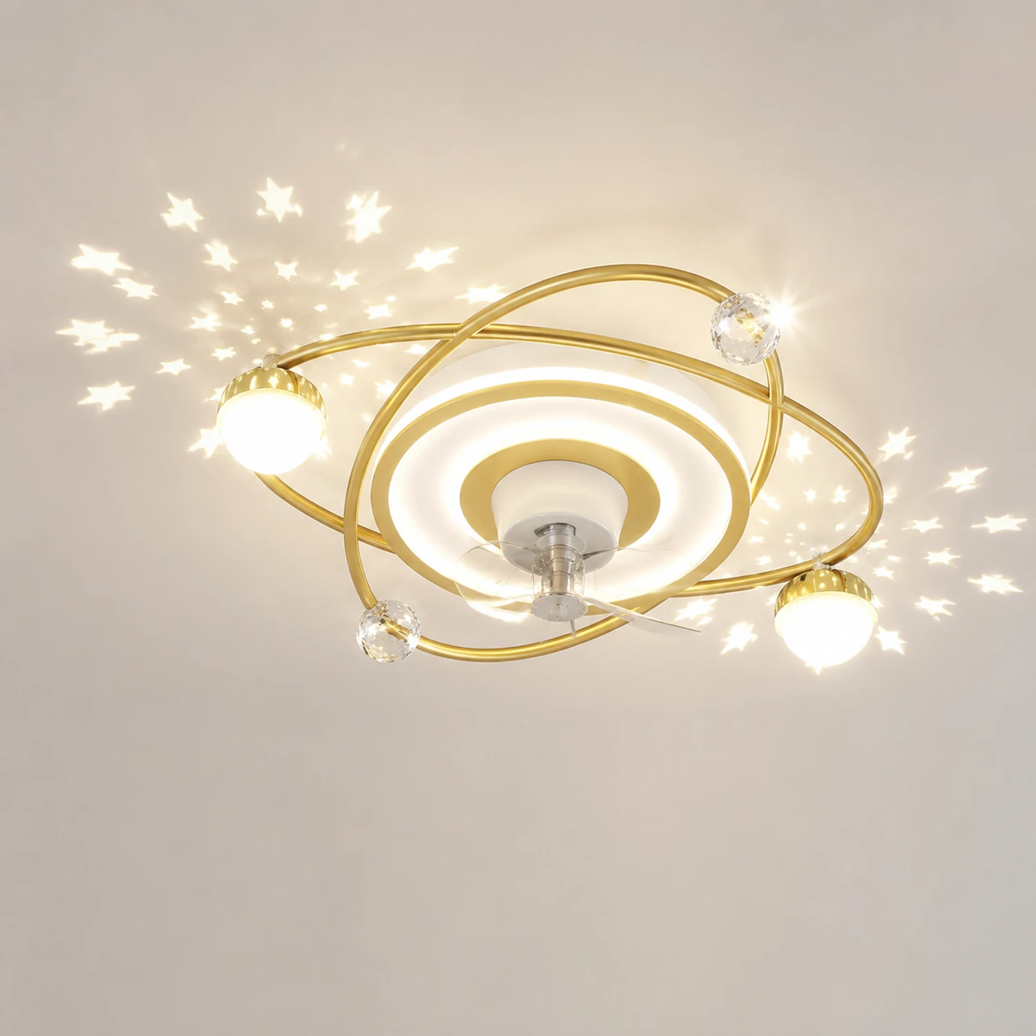 Madina Deckenventilator mit Beleuchtung Stern 3-Blatt, 2 Farben, ∅55CM - Lumpaz