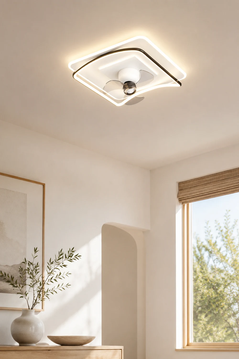 Lacey Deckenventilator mit Beleuchtung Geometrie, 3 Stile, ∅50CM - Lumpaz