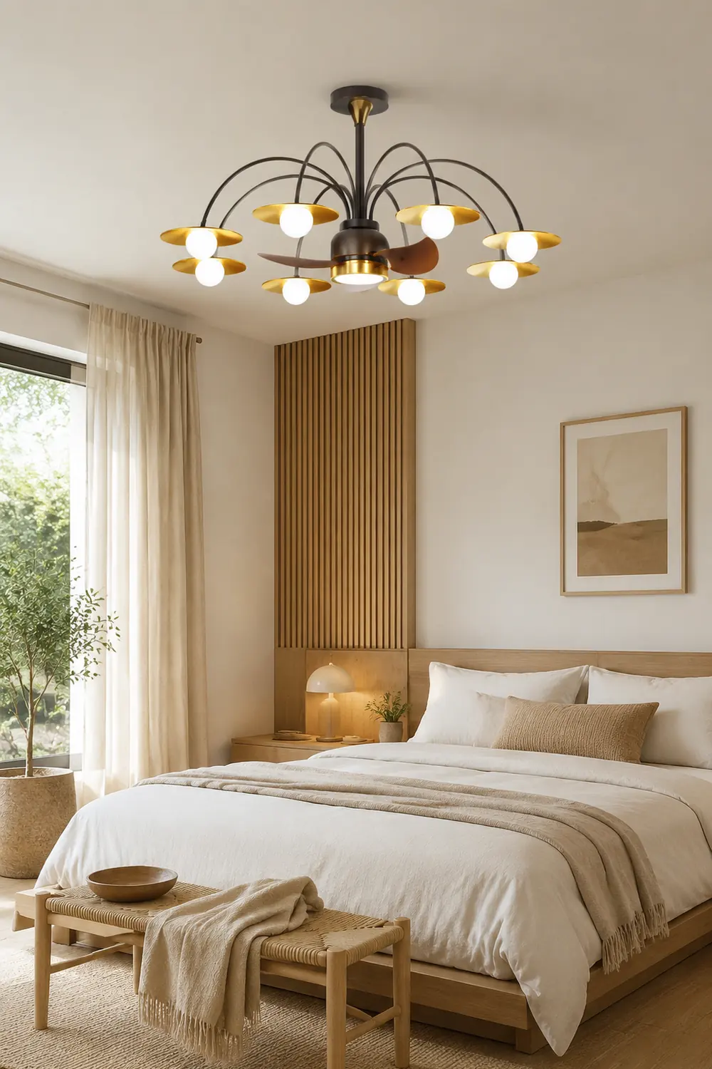 Carins Deckenventilator mit Beleuchtung Aluminium & Metall, ∅110CM - Lumpaz