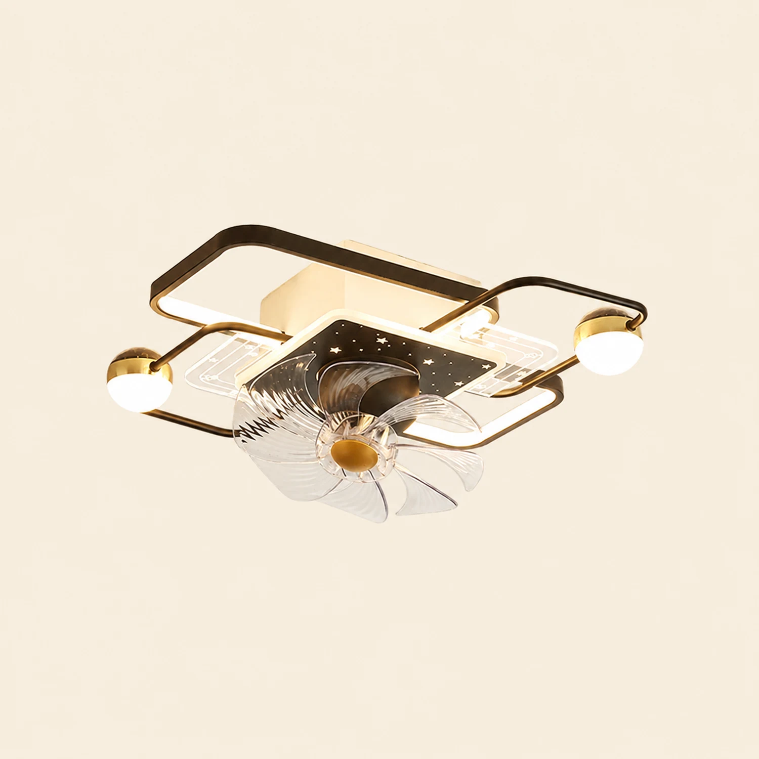 Madina Deckenventilator mit Beleuchtung, 3 Stile, ∅55/60CM - Lumpaz