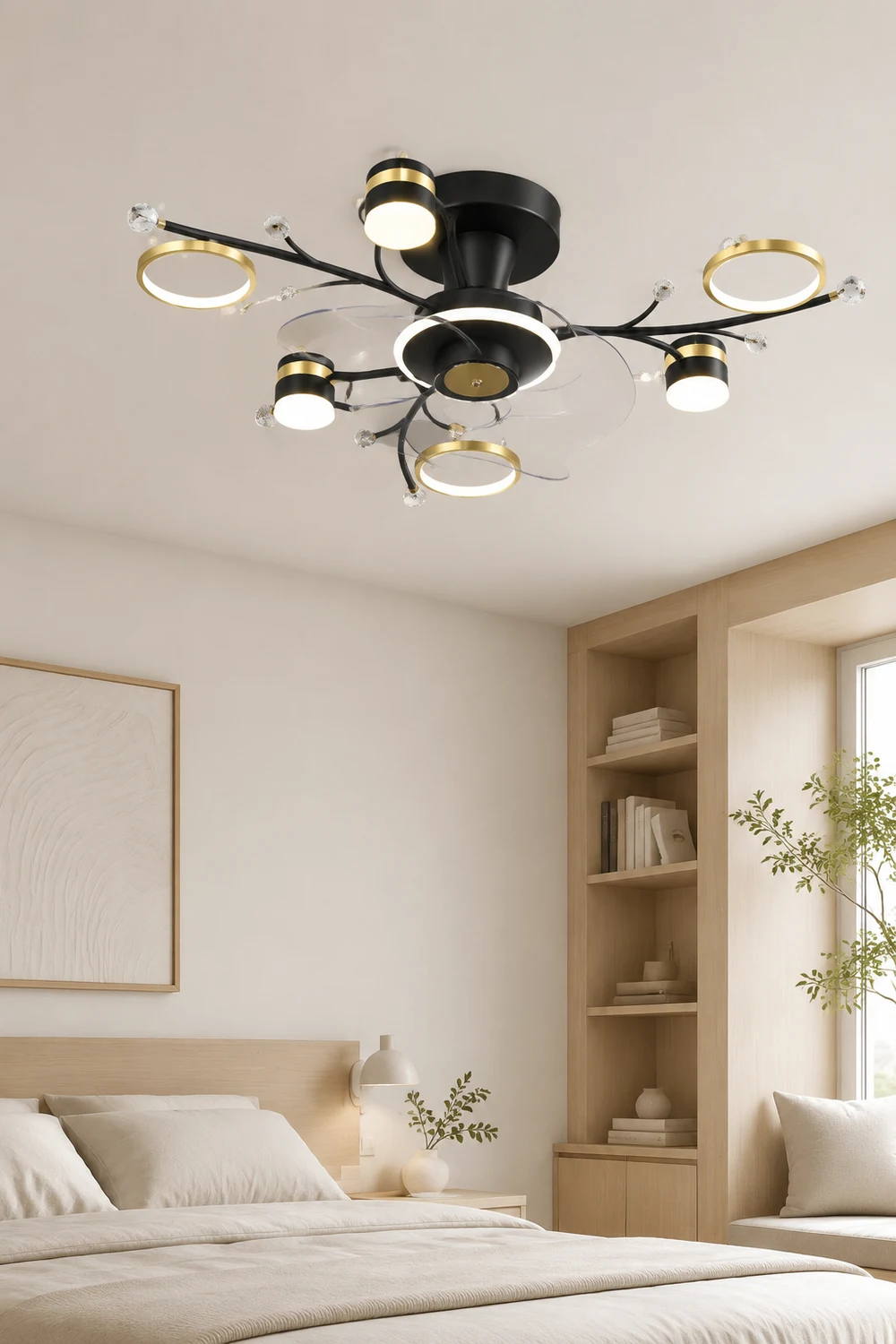 Madina Deckenventilator mit Beleuchtung, 6/8/10-flammig, ∅80/120CM - Lumpaz