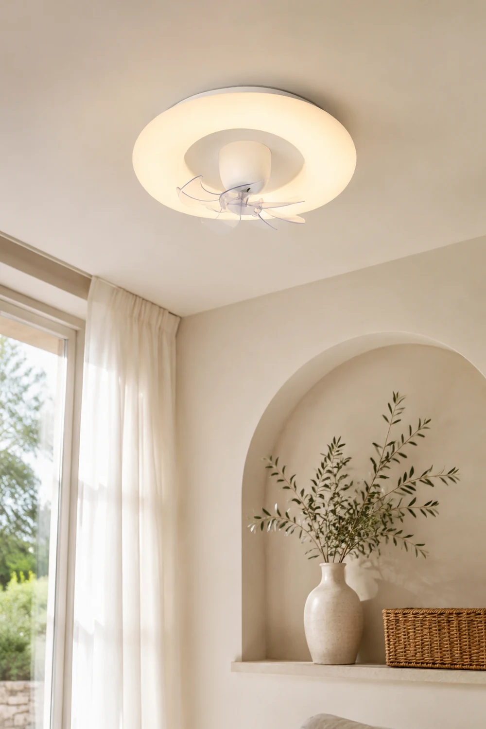 Minori Deckenventilator mit Beleuchtung Weiß, 4 Stile, ∅48/50CM - Lumpaz