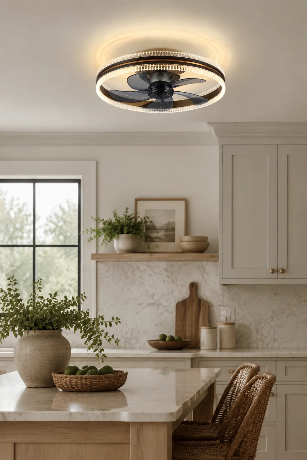 Kirsten Deckenventilator mit Beleuchtung Doppel-Licht, 4 Farben, ∅50CM - Lumpaz