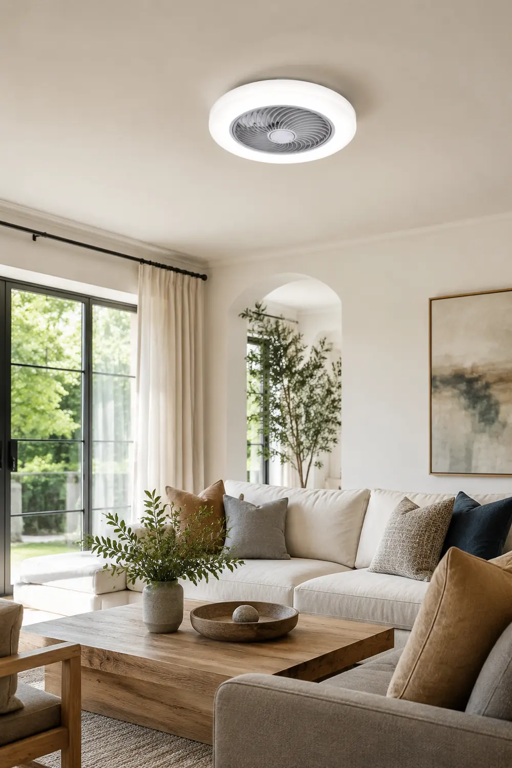 Quinn Deckenventilator mit Beleuchtung, 3 Farben, ∅45/52CM - Lumpaz