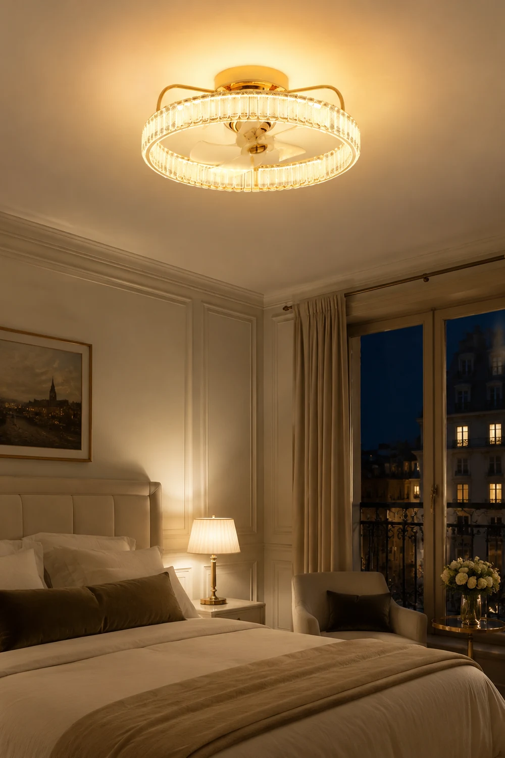 Kelley Deckenventilator mit Beleuchtung Gold, 2 Stile, ∅50/60CM - Lumpaz