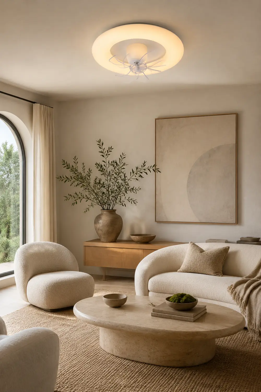 Minori Deckenventilator mit Beleuchtung Weiß, 4 Stile, ∅48/50CM - Lumpaz