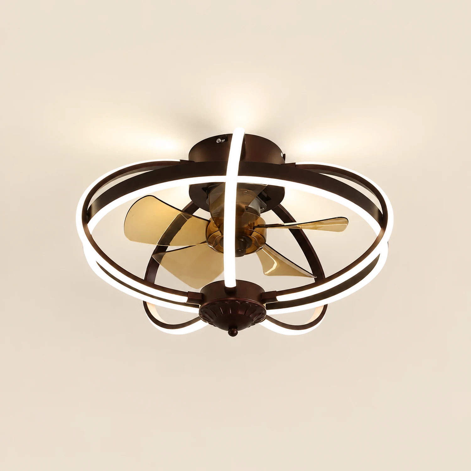 Lacey Deckenventilator mit Beleuchtung, Aluminium & Metall, ∅50CM - Lumpaz