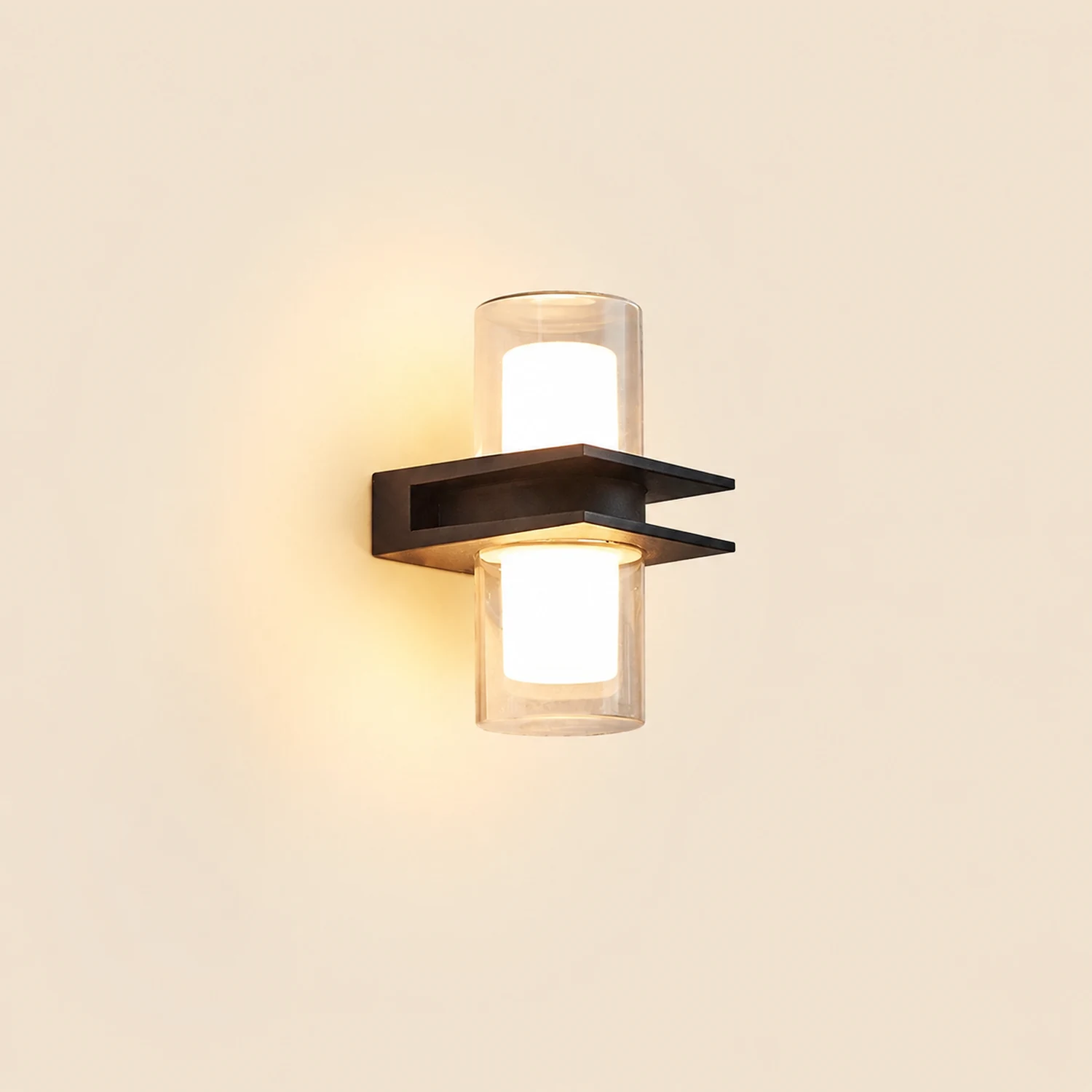 Orr Außenwandleuchte, 2-flammig, Aluminium & Glas, 20CM Lang - Lumpaz