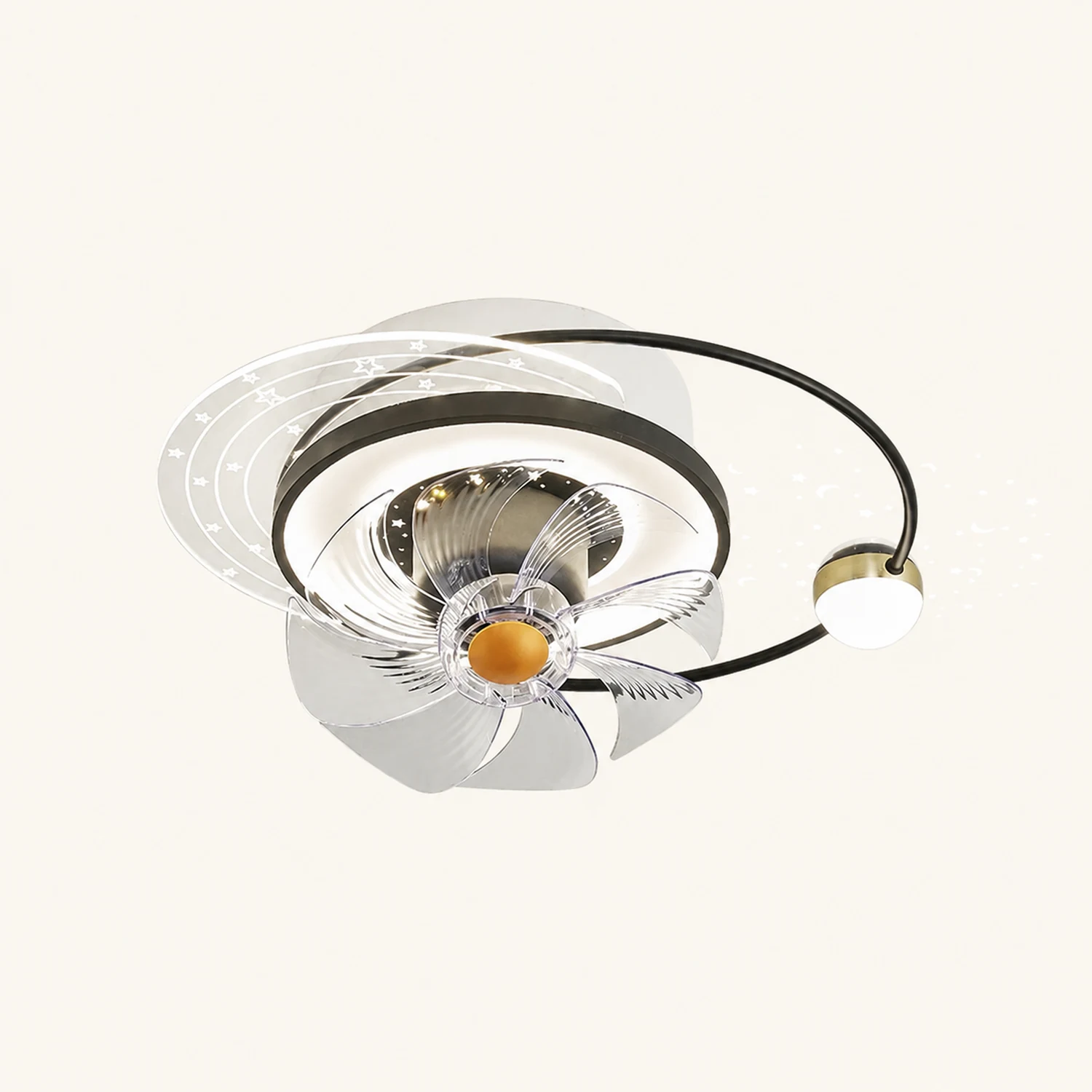 Madina Deckenventilator mit Beleuchtung, 3 Stile, ∅55/60CM - Lumpaz