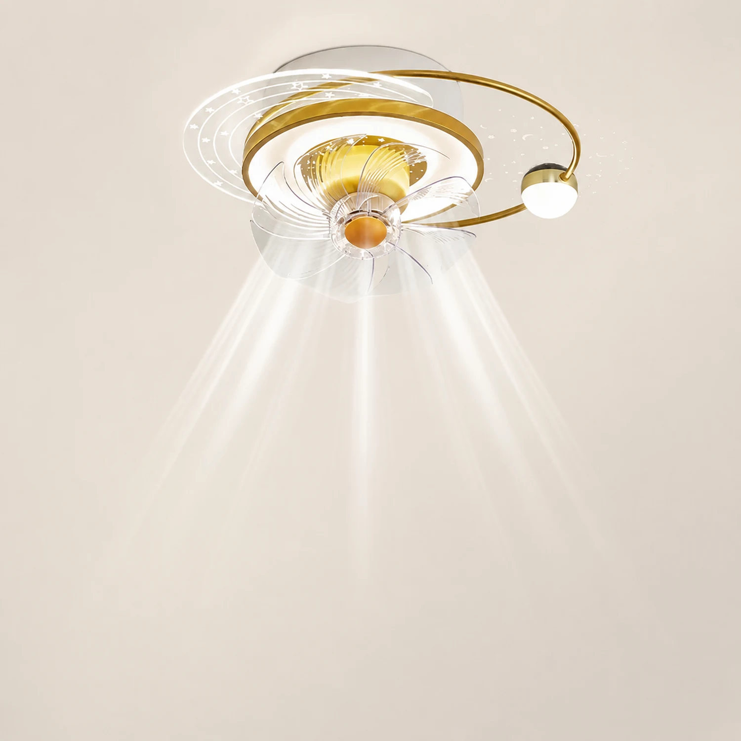 Madina Deckenventilator mit Beleuchtung, 3 Stile, ∅55/60CM - Lumpaz