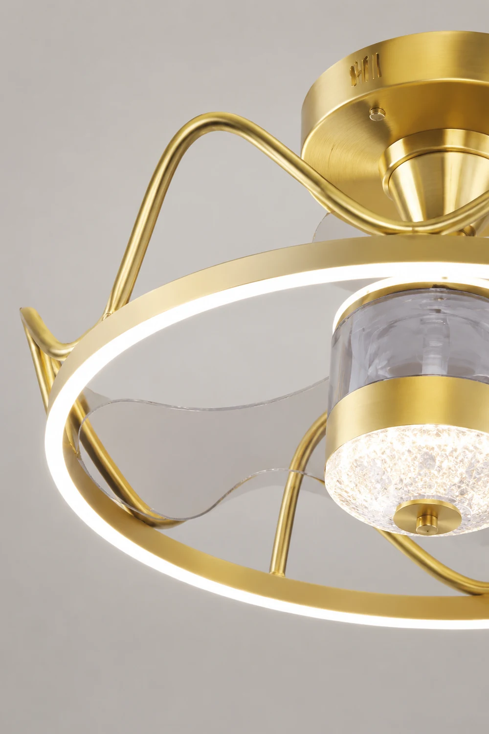 Kelley Deckenventilator mit Beleuchtung Gold & Schwarz, ∅65CM - Lumpaz