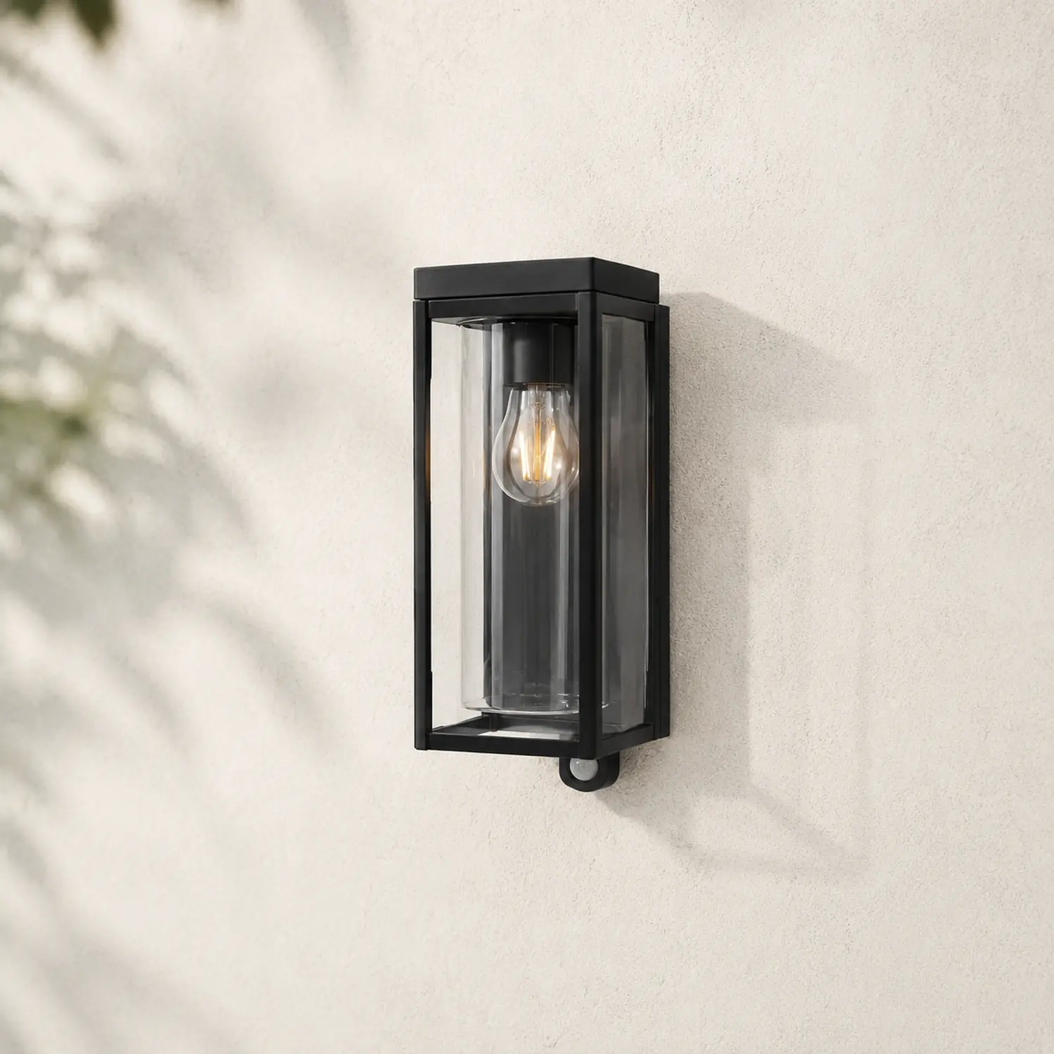 Orr Außenwandleuchte Rechteck Schwarz, Solar, 28CM Lang - Lumpaz