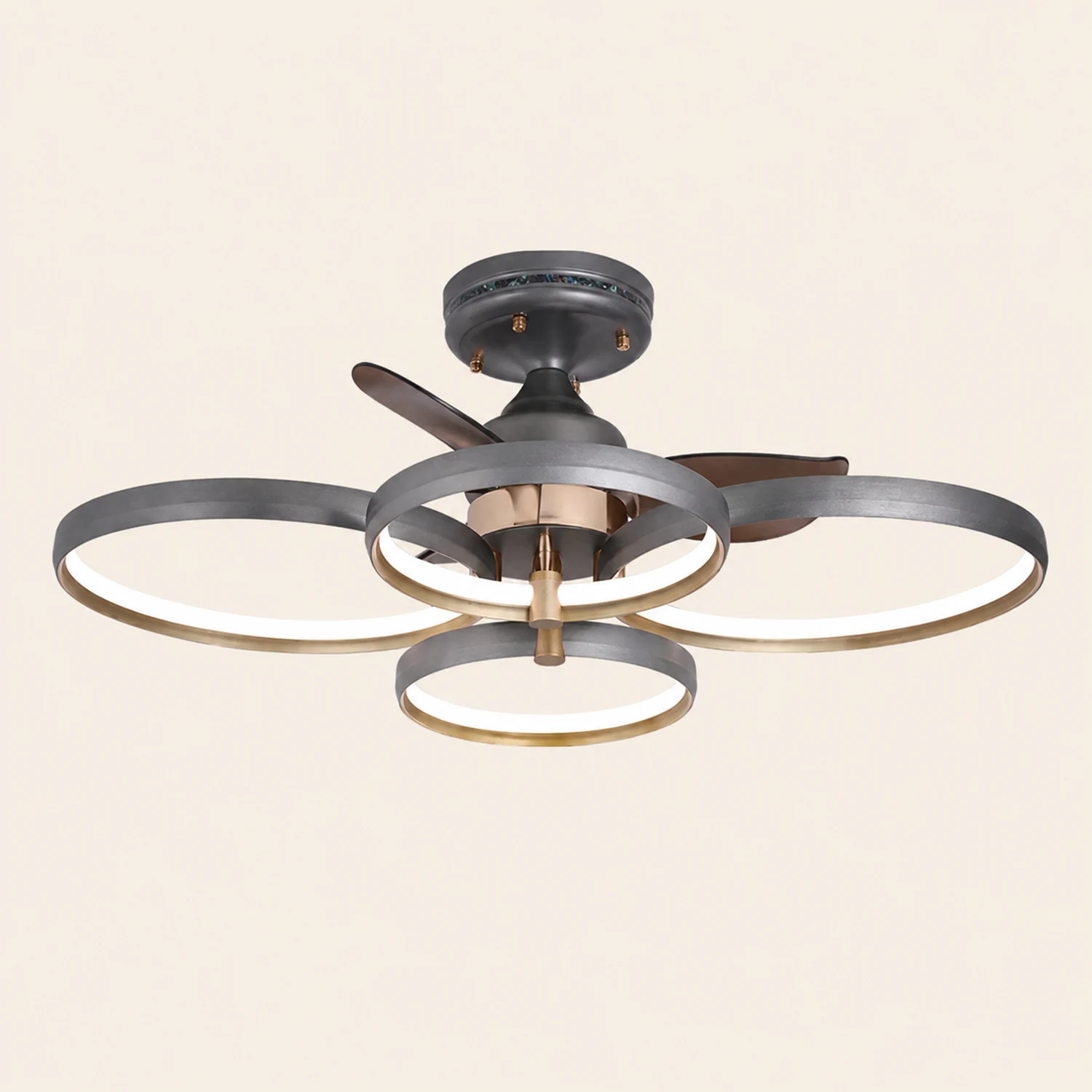 Kelley Deckenventilator mit Beleuchtung Aluminium & Metall, 2/3/4-flammig, ∅65/90CM - Lumpaz