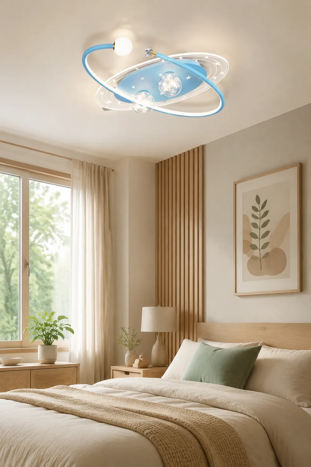 Madina Sternenklar Deckenventilator mit Beleuchtung, 3 Farben, 3/5 flammig, ∅52CM - Lumpaz