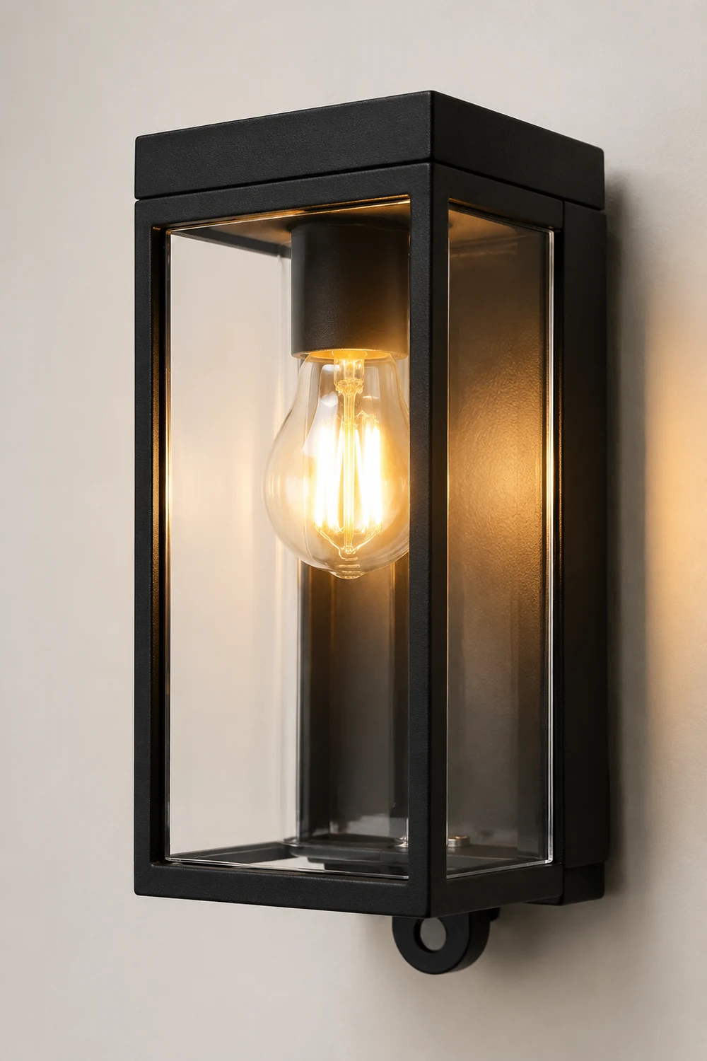 Orr Außenwandleuchte Rechteck Schwarz, Solar, 28CM Lang - Lumpaz