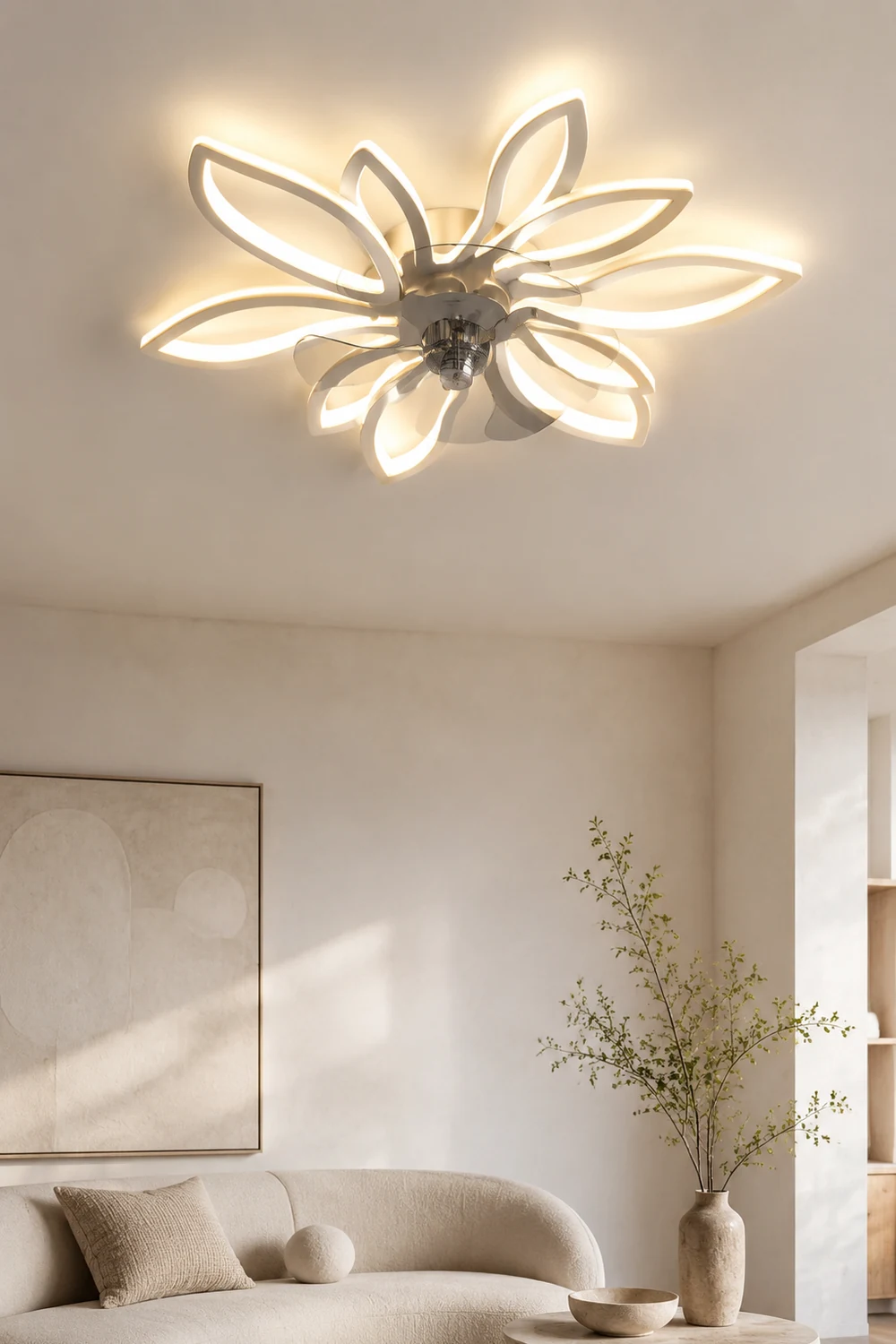 Hana Deckenventilator mit Beleuchtung, 3 Farben, ∅65/69/79CM - Lumpaz