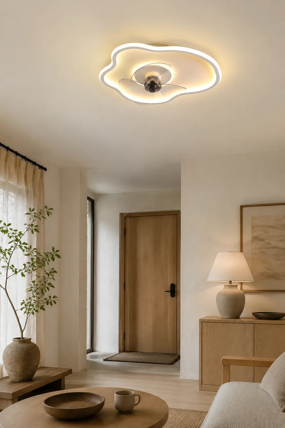 Edge Deckenventilator mit Beleuchtung Weiß, 8 Stile, ∅41/60CM - Lumpaz